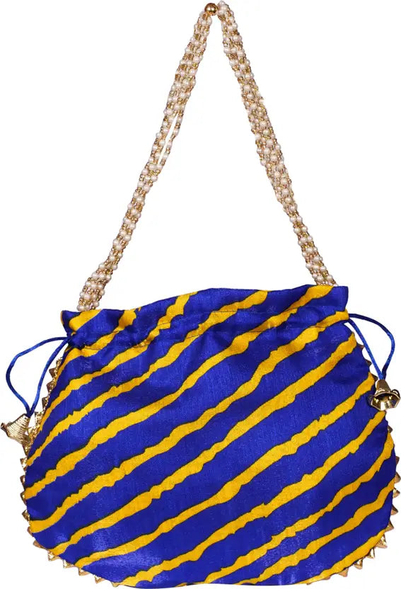 Ensac Women Blue Potli Bag (Pack of 2) | Ethnic Party Handbags for Women & Girls