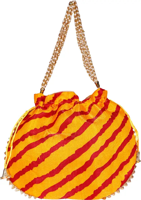 Ensac Women Beige Potli Bag (Pack of 2) | Stylish Ethnic Handbags for Parties & Weddings