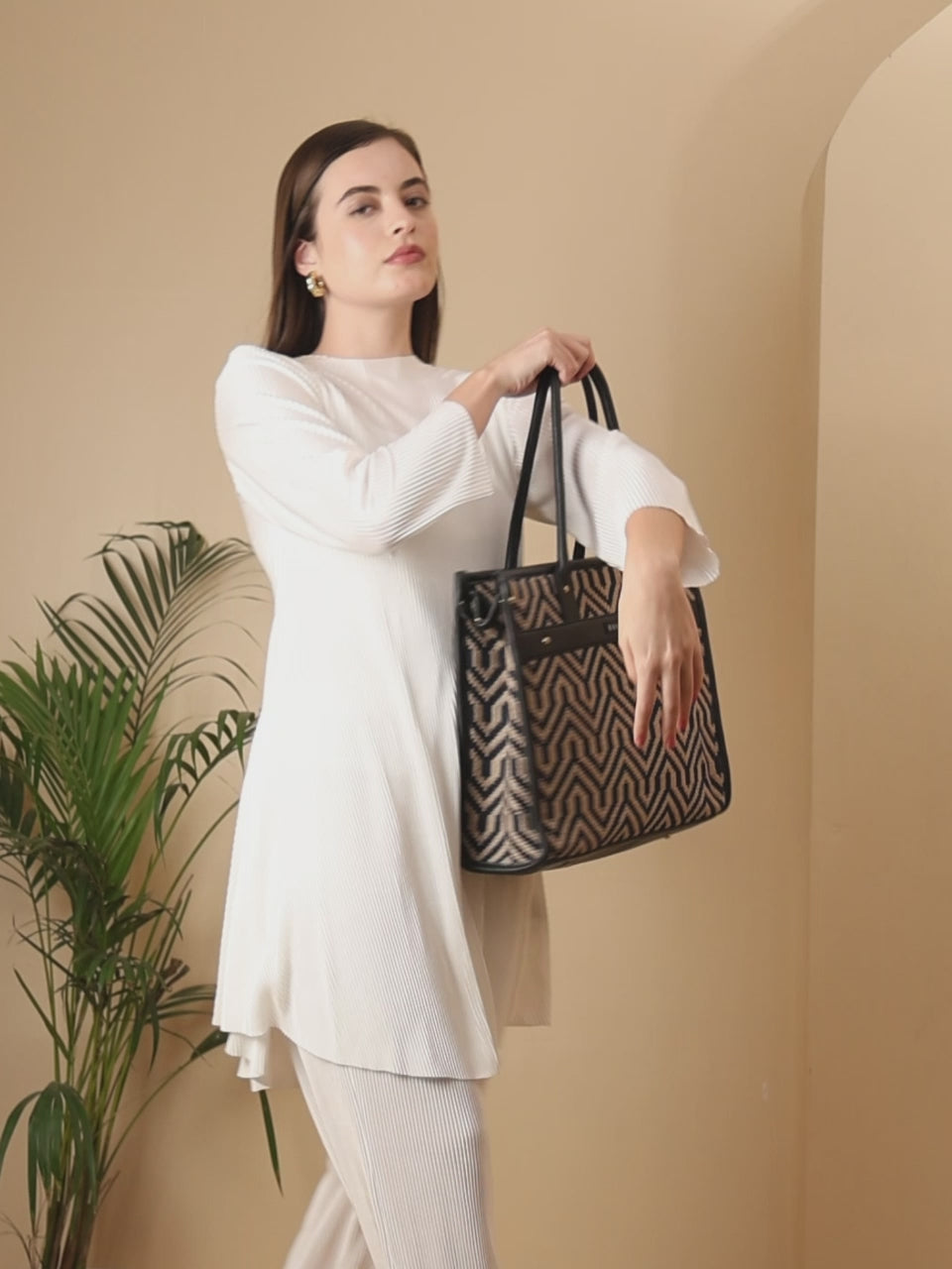 ENSAC Geometric Structured Tote Bag