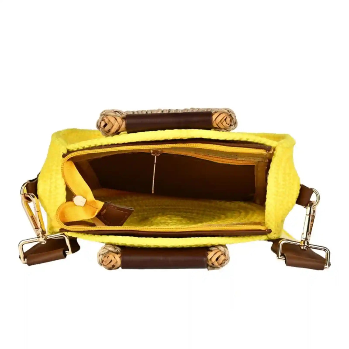 ENSAC Round Sling Bag for Women | Woven Sunflower Crossbody bag