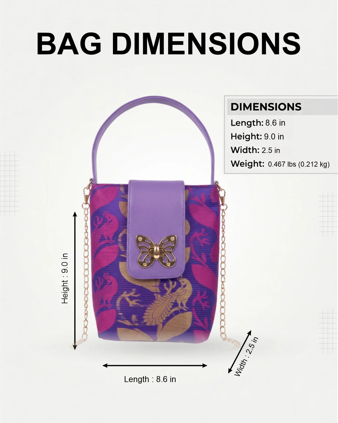 ENSAC Eternal Love Sling Bag | Silk Festive Top Handle Chain Handbag for Women