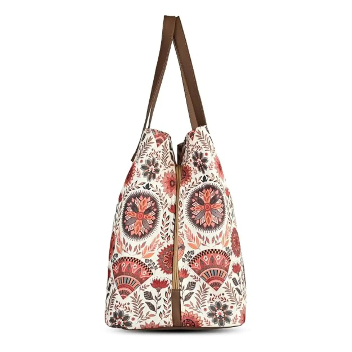 ENSAC Multi Compartment Tote Bag for Women | Floral & Giraffe Forest Printed Shoulder Bag