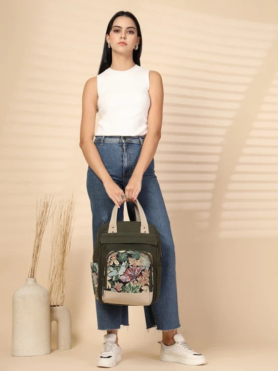 ENSAC Stylish Laptop Backpack for Women – Canvas College & Work Bag