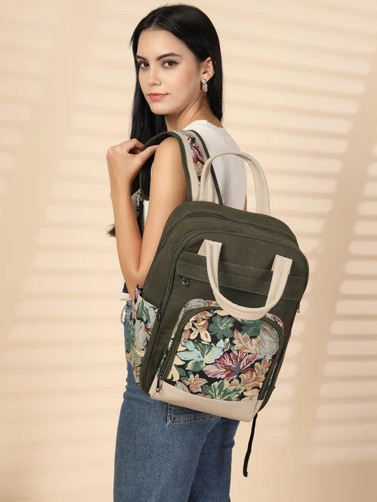 ENSAC Stylish Laptop Backpack for Women – Canvas College & Work Bag