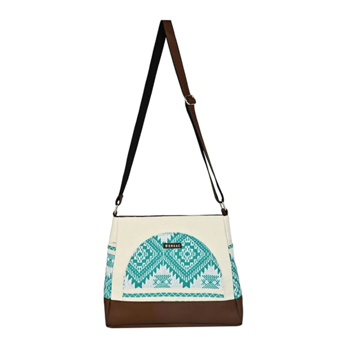 ENSAC Women's Floral Print Canvas Crossbody Sling Bag – Casual Shoulder Handbag