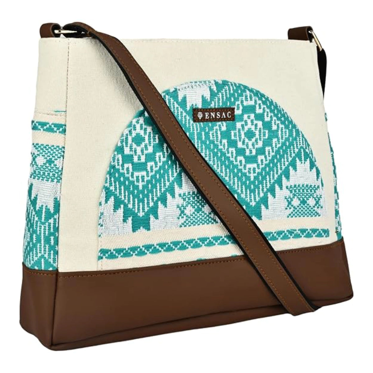 ENSAC Women's Floral Print Canvas Crossbody Sling Bag – Casual Shoulder Handbag