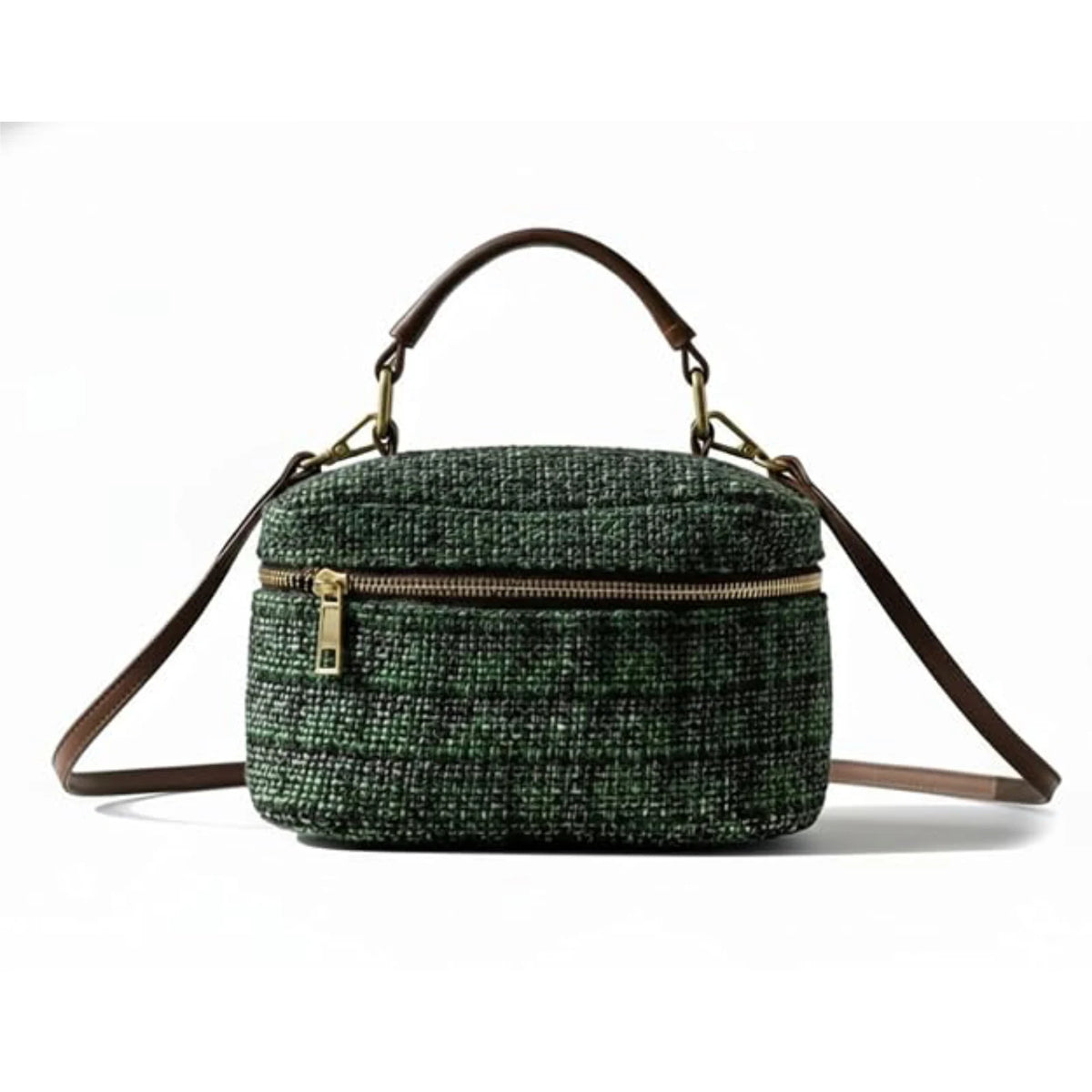 ENSAC Women's Tweed Mini Vanity Bag & Crossbody Shoulder Bag with Top Handle