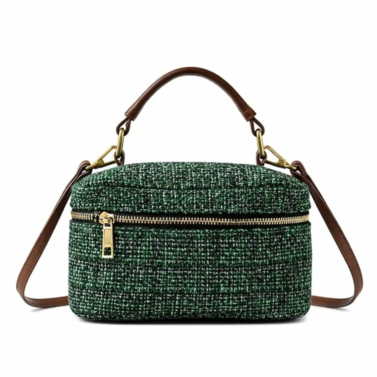 ENSAC Women's Tweed Mini Vanity Bag & Crossbody Shoulder Bag with Top Handle