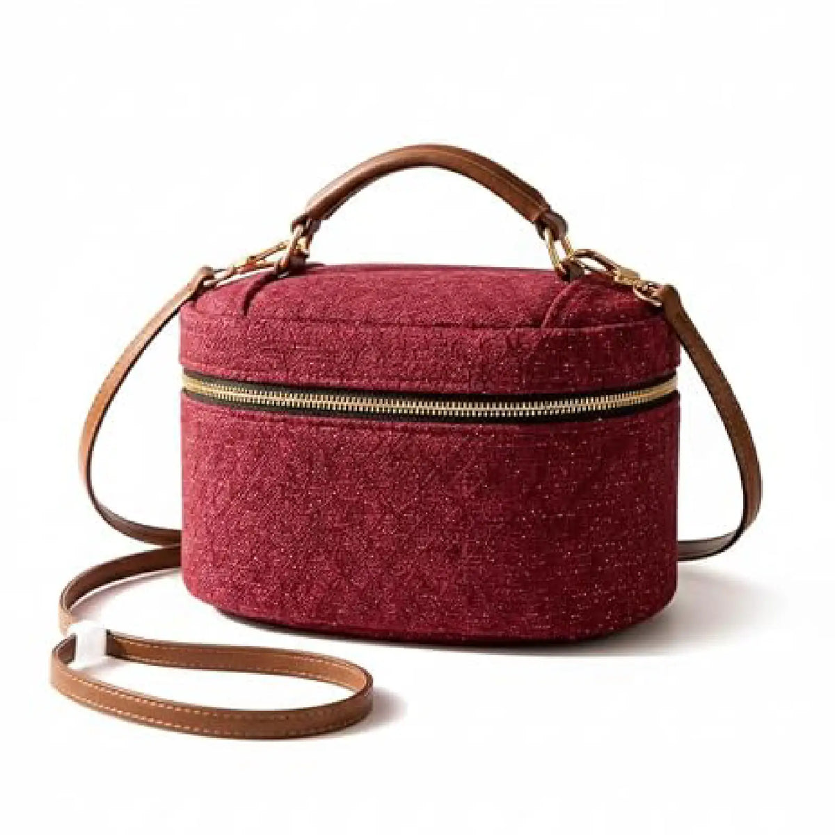 ENSAC Women's Tweed Mini Vanity Bag & Crossbody Shoulder Bag with Top Handle