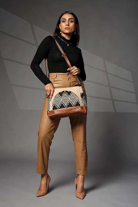 ENSAC Women's Floral Print Canvas Crossbody Sling Bag – Casual Shoulder Handbag
