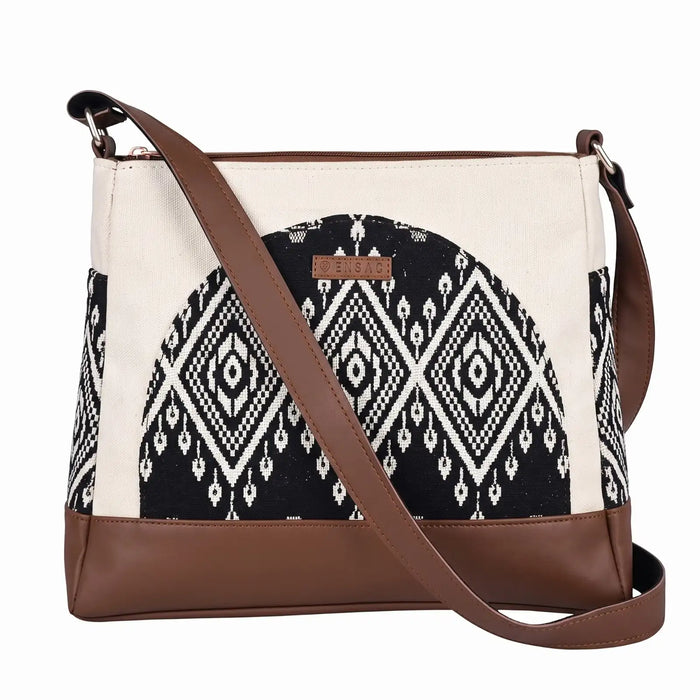ENSAC Women's Floral Print Canvas Crossbody Sling Bag – Casual Shoulder Handbag