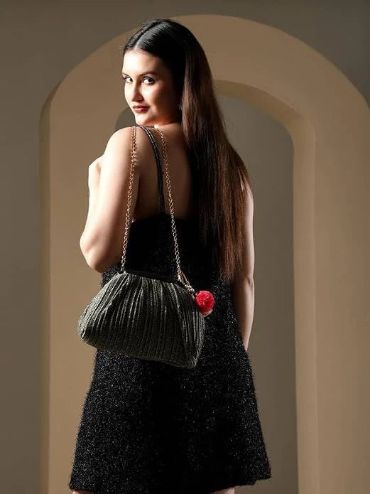ENSAC Womens Clutch Bags | Jacquard Evening Party Clutch with Chain Strap