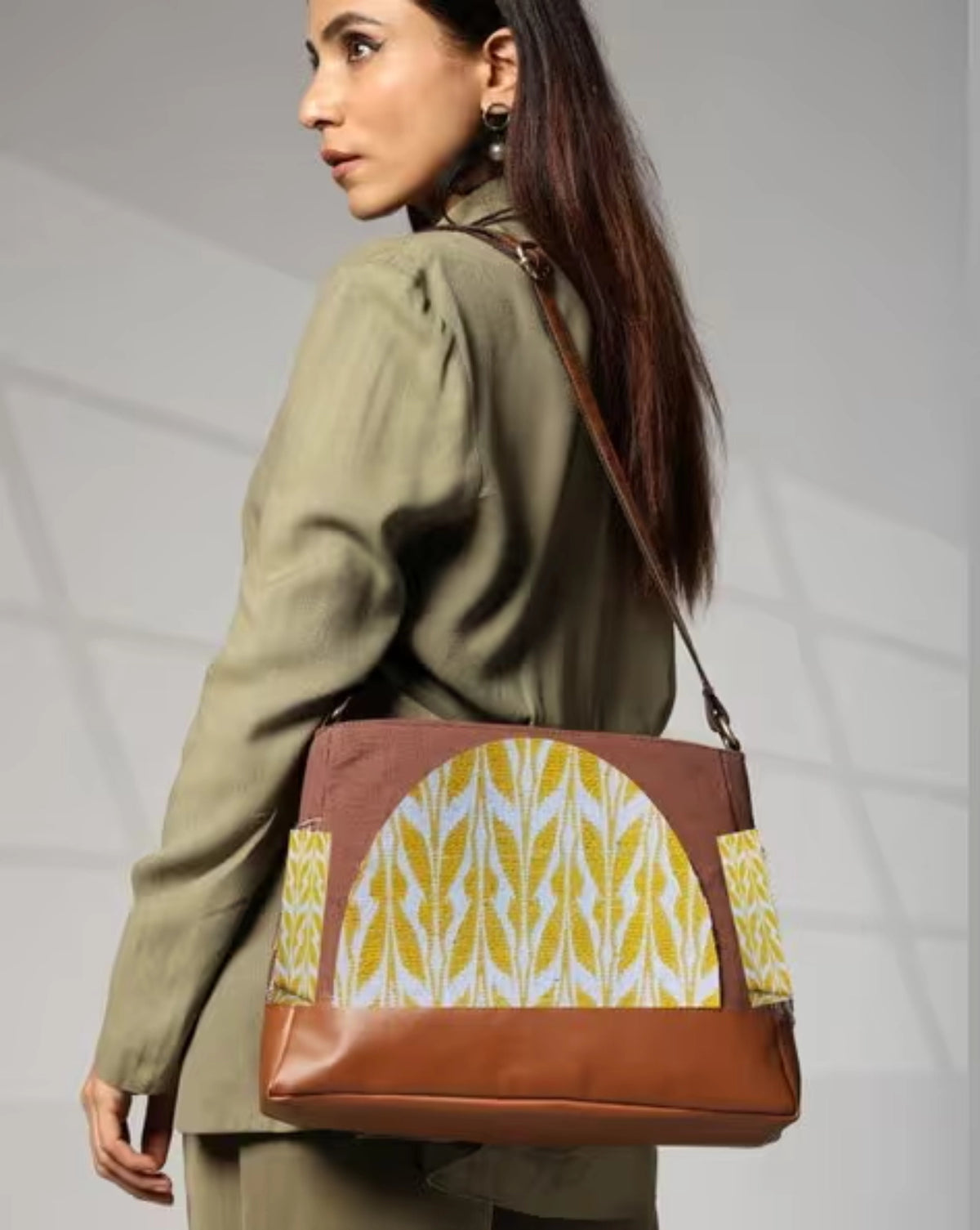 ENSAC Women's Floral Print Canvas Crossbody Sling Bag – Casual Shoulder Handbag