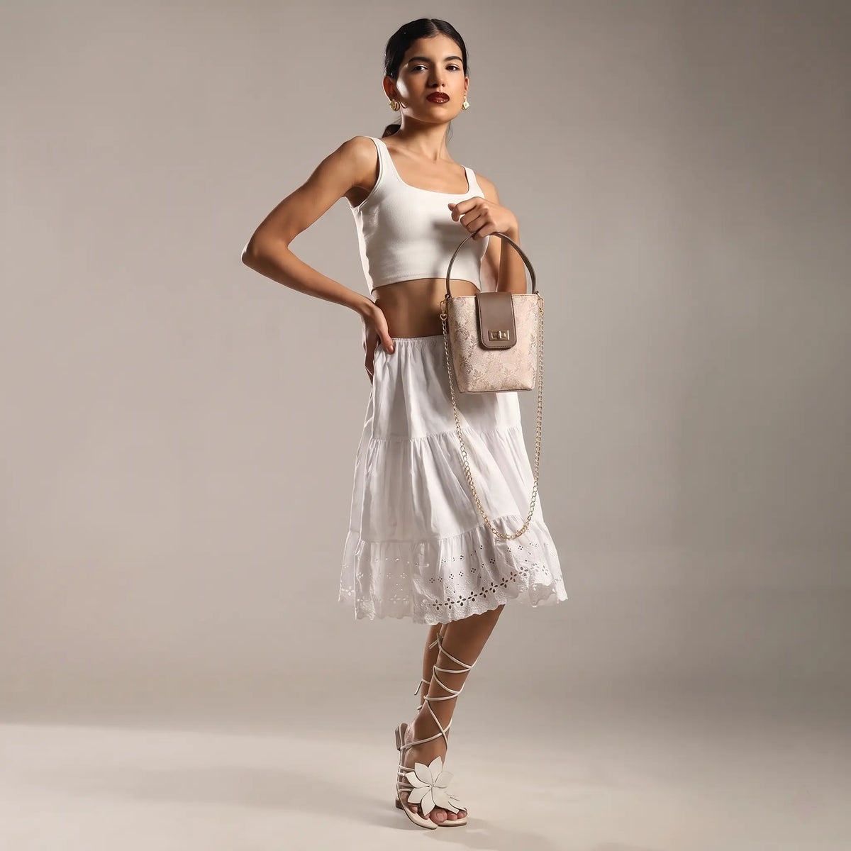ENSAC Eternal Love Sling Bag | Silk Festive Top Handle Chain Handbag for Women