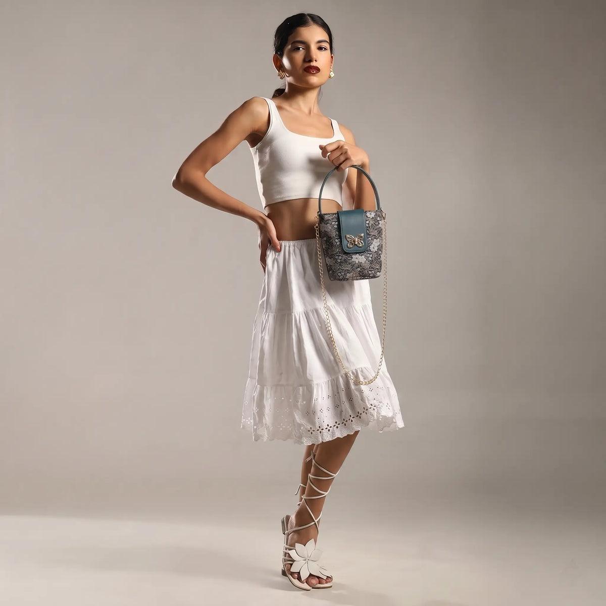 ENSAC Eternal Love Sling Bag | Silk Festive Top Handle Chain Handbag for Women