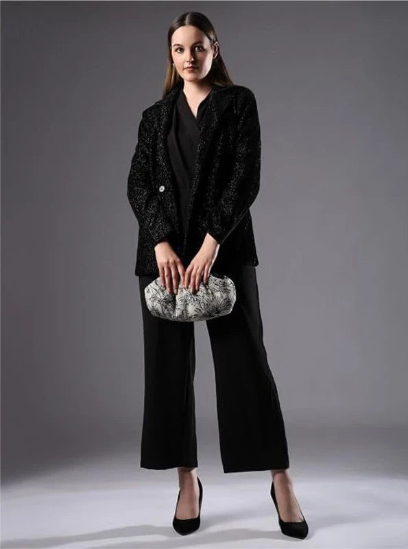 ENSAC Clutch Sling Bag for Women | Woven Jacquard Chain Strap Party Evening Bag
