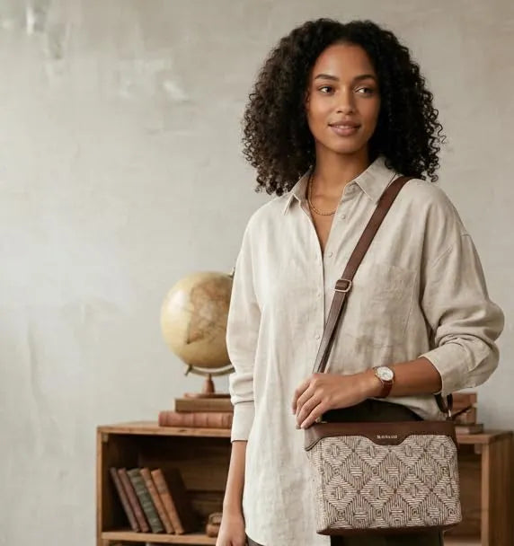 ENSAC Women's Ethnic Sling Bag – Printed Satin Silk Crossbody Bag