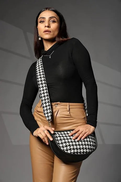 A Classic Black and White Sling Bag