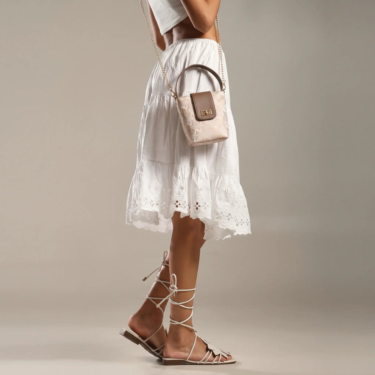 ENSAC Eternal Love Sling Bag | Silk Festive Top Handle Chain Handbag for Women
