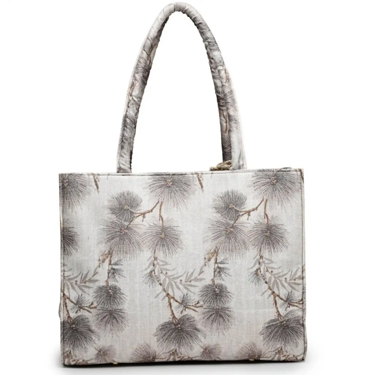 ENSAC Women Tote Bag - Printed Jute Shoulder Bag with Top Handle
