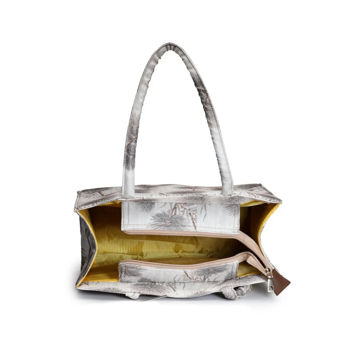 ENSAC Women Tote Bag - Printed Jute Shoulder Bag with Top Handle