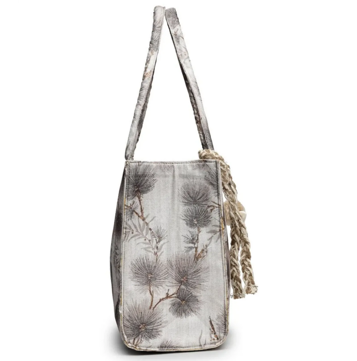 ENSAC Women Tote Bag - Printed Jute Shoulder Bag with Top Handle