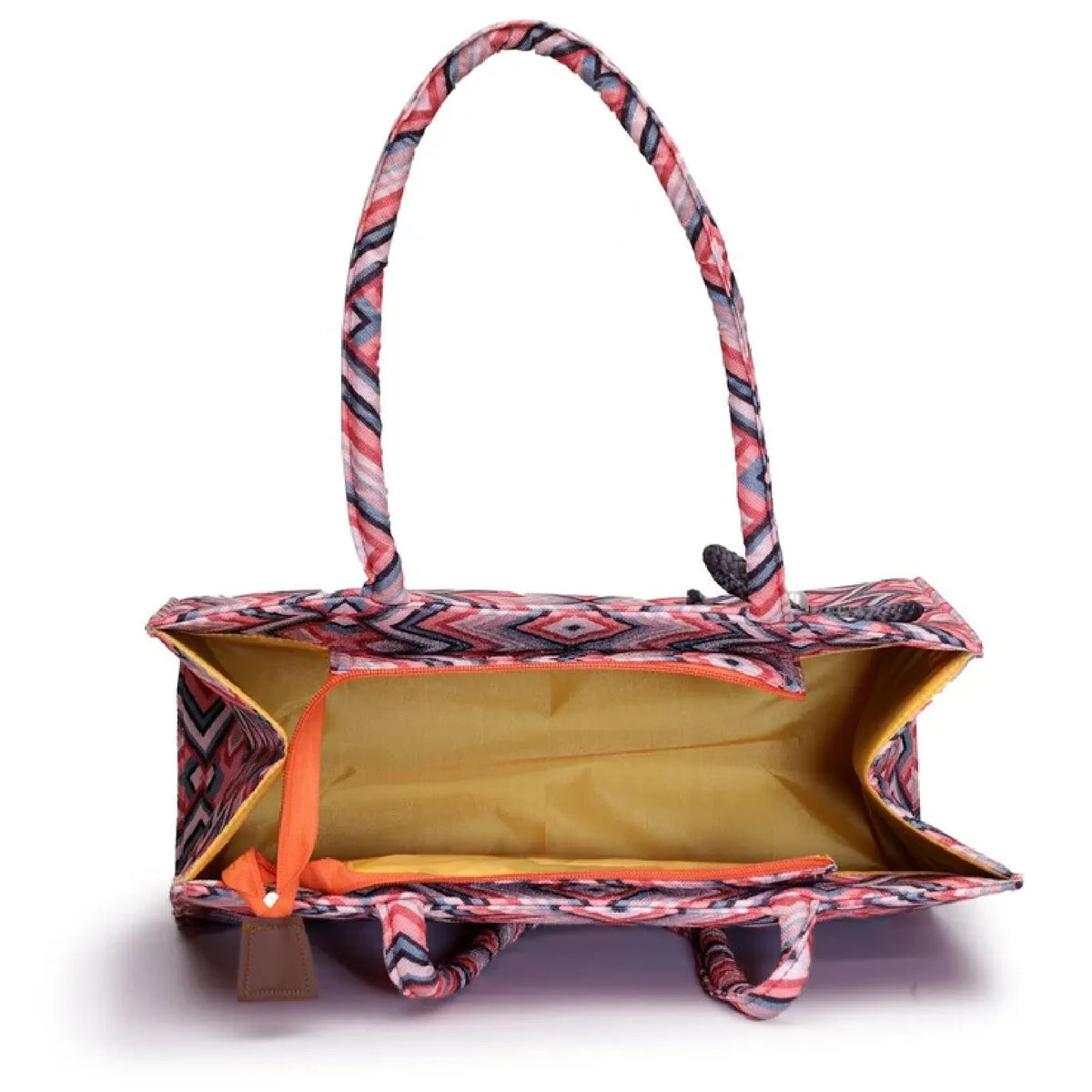 ENSAC Women Tote Bag - Printed Jute Shoulder Bag with Top Handle