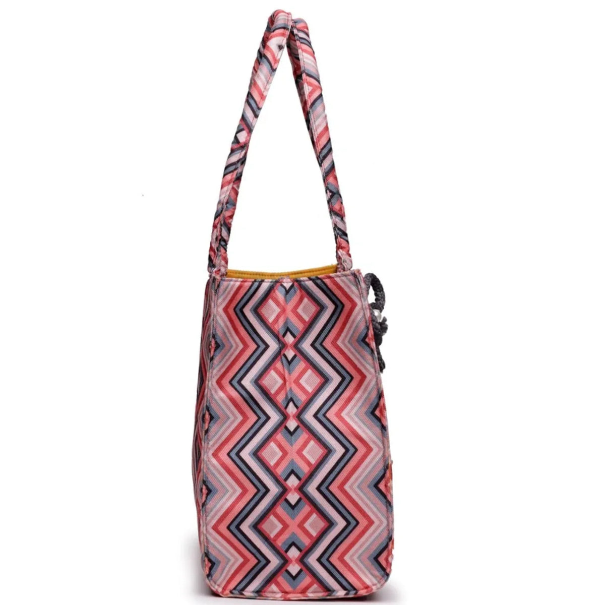 ENSAC Women Tote Bag - Printed Jute Shoulder Bag with Top Handle