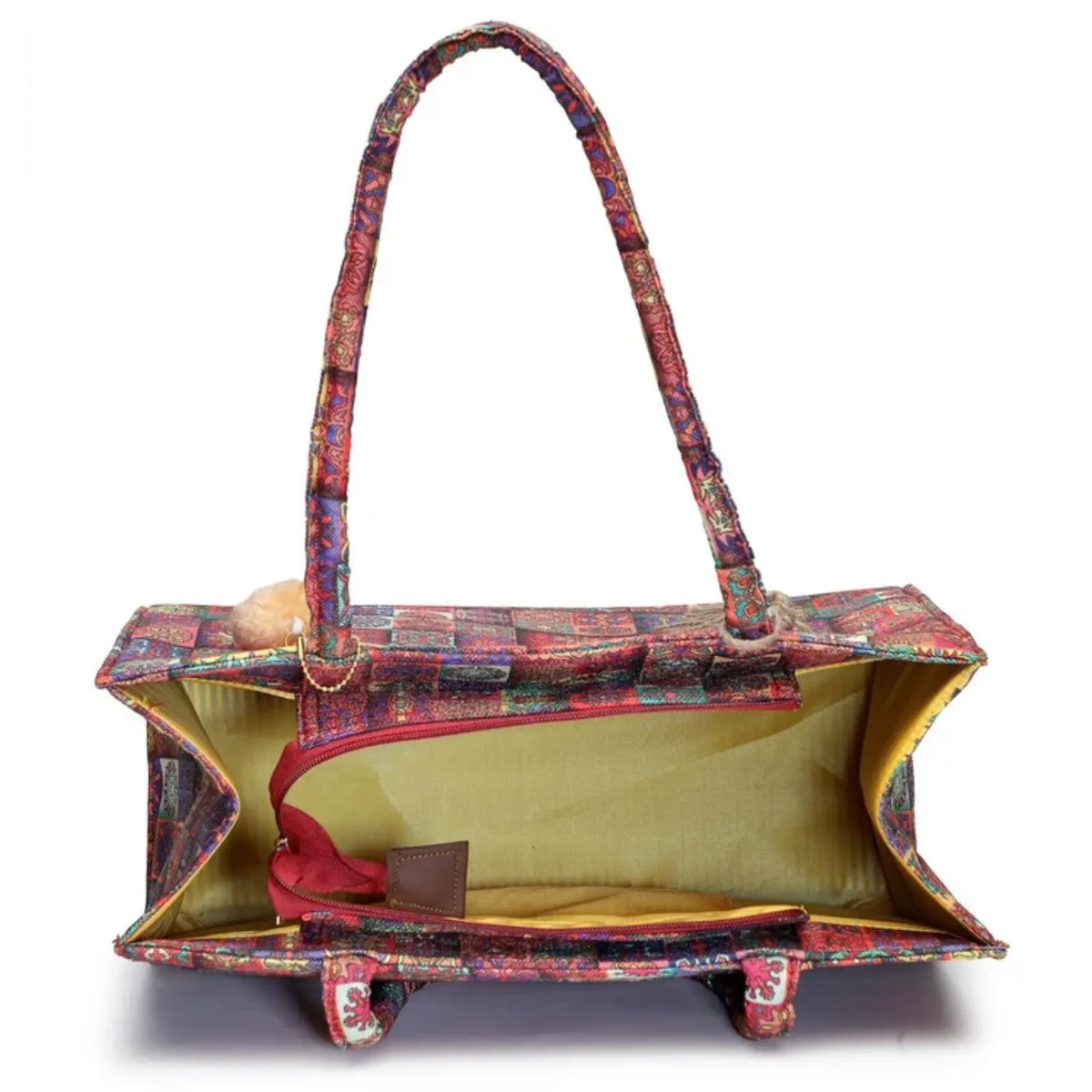 ENSAC Women Tote Bag - Printed Jute Shoulder Bag with Top Handle