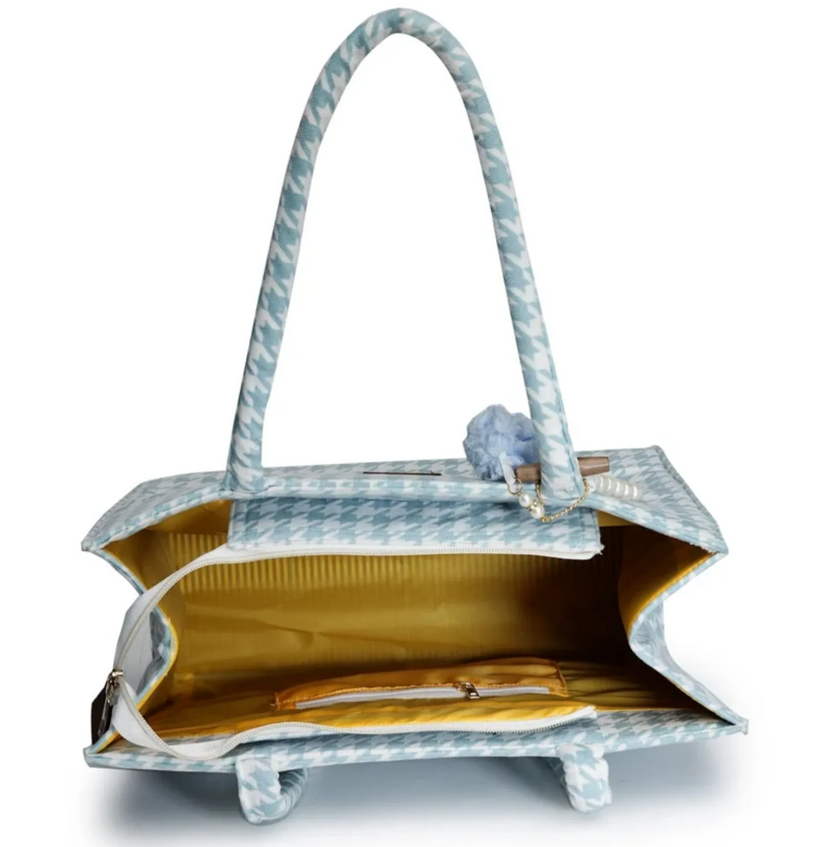ENSAC Women Tote Bag - Printed Jute Shoulder Bag with Top Handle