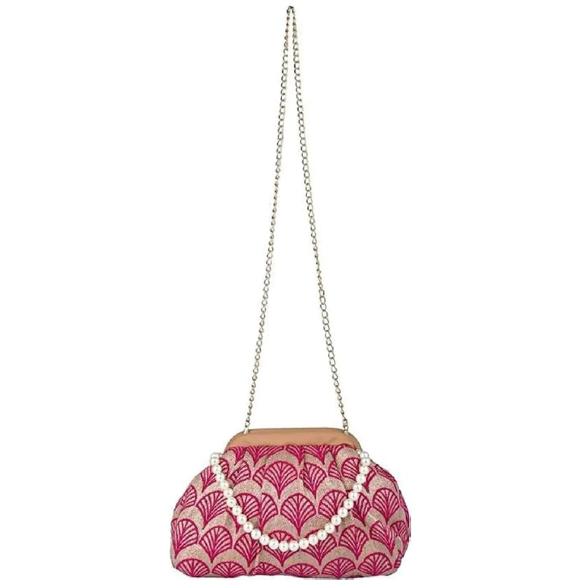 ENSAC Womens Clutch Bags | Jacquard Evening Party Clutch with Chain Strap