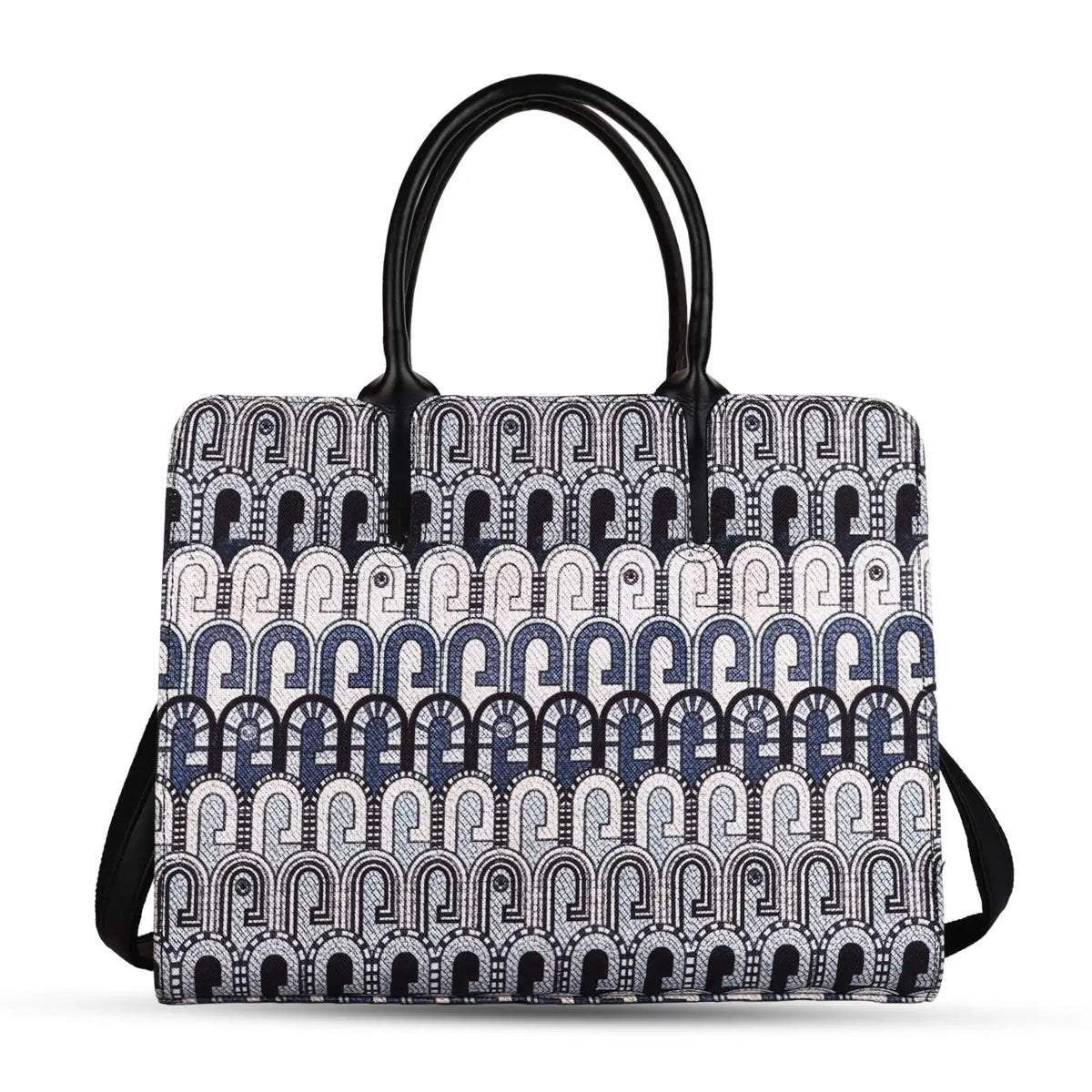 ENSAC Arch Monogram Structured Tote Bag for Women with Scarf Charm