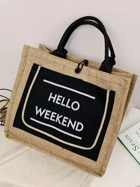 Hello Weekend UNISEX Jute Bag