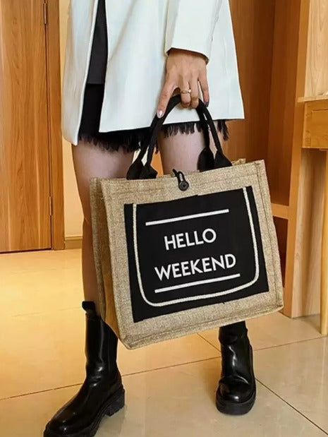 Hello Weekend UNISEX Jute Bag